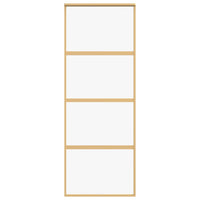 Porta Scorrevole Dorata 76x205 Vetro Trasparente ESG Alluminio