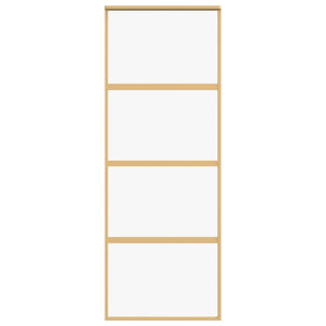 Porta Scorrevole Dorata 76x205 Vetro Trasparente ESG Alluminio