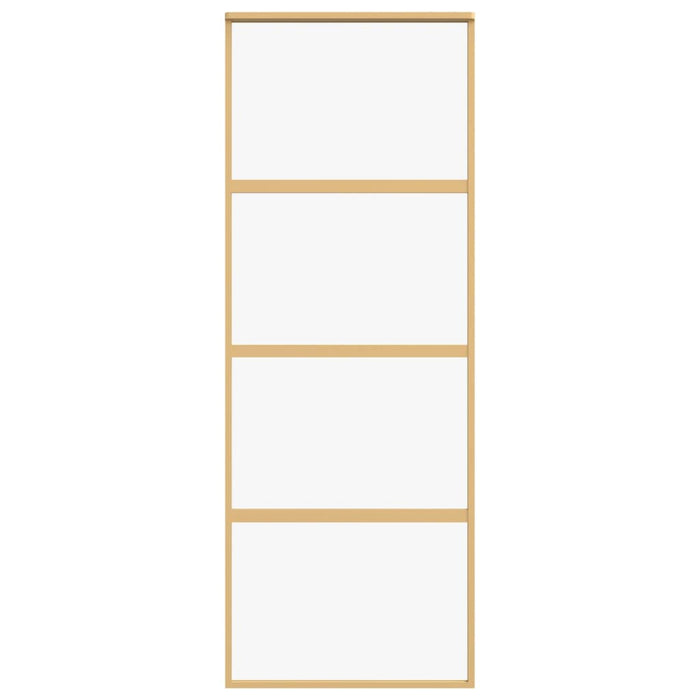 Porta Scorrevole Dorata 76x205 Vetro Trasparente ESG Alluminio