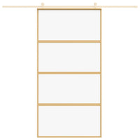 Porta Scorrevole Oro 102,5x205 Vetro Trasparente ESG Alluminiocod mxl 107695