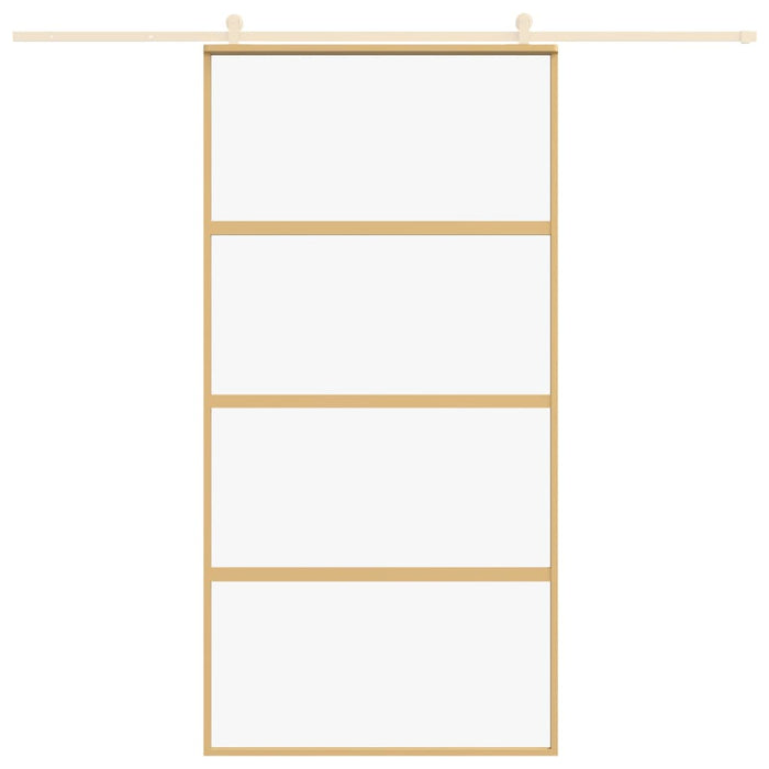 Porta Scorrevole Oro 102,5x205 Vetro Trasparente ESG Alluminiocod mxl 107695
