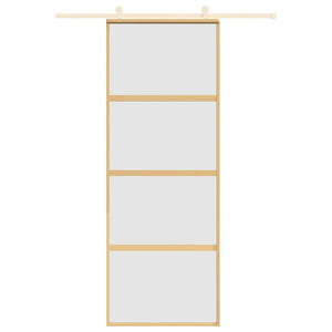 Porta Scorrevole Dorata 76x205 Vetro Smerigliato ESG Alluminio 155181
