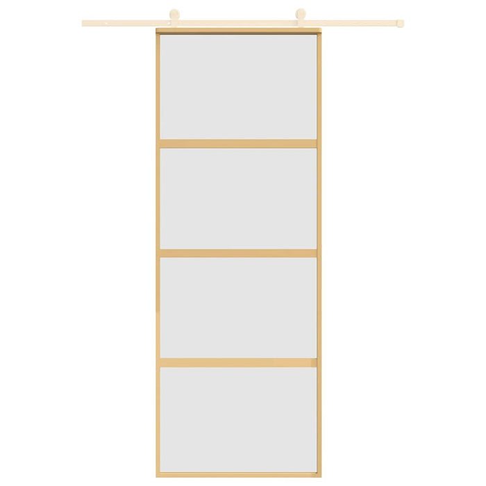 Porta Scorrevole Dorata 76x205 Vetro Smerigliato ESG Alluminio 155181