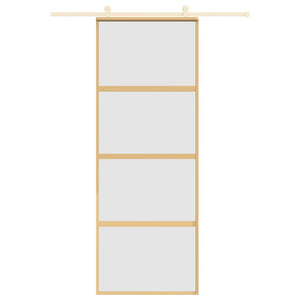 Porta Scorrevole Dorata 76x205 Vetro Smerigliato ESG Alluminiocod mxl 83759