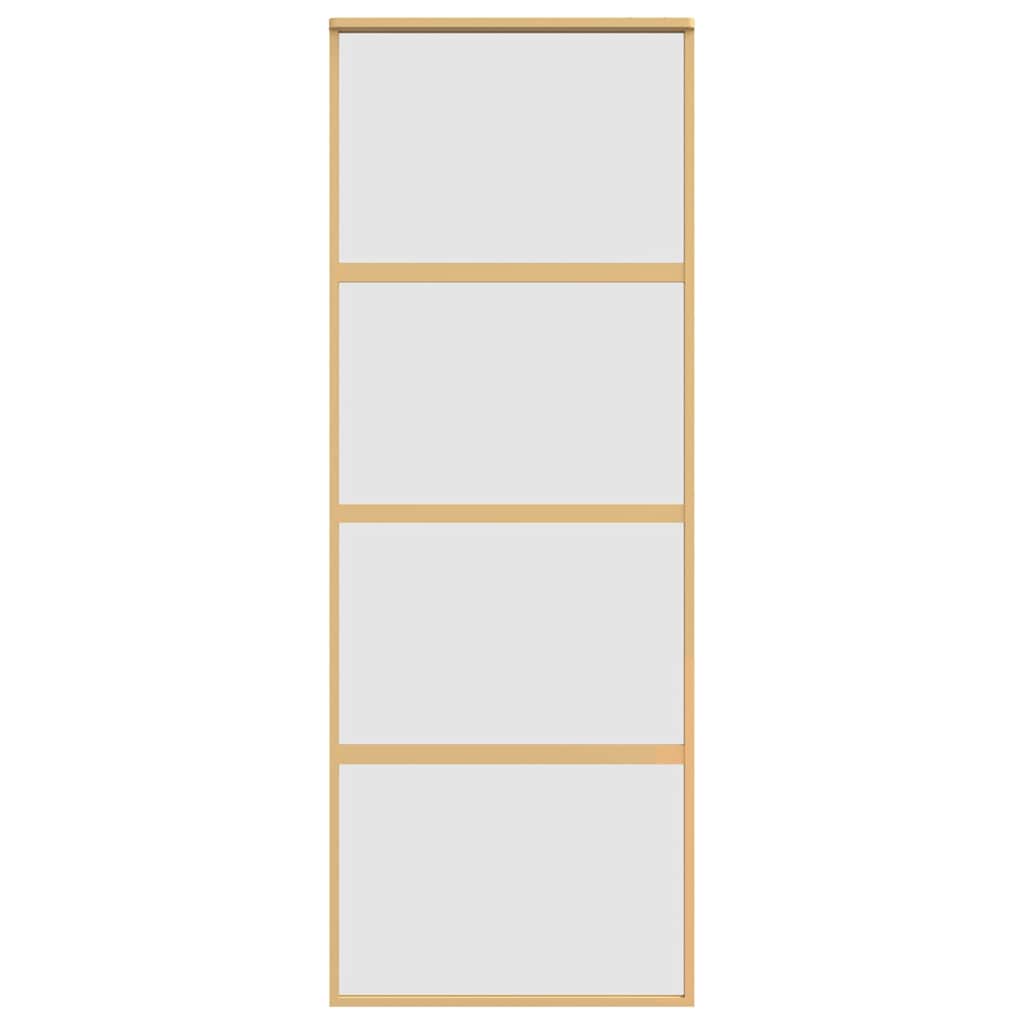 Porta Scorrevole Dorata 76x205 Vetro Smerigliato ESG Alluminio 155181