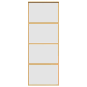 Porta Scorrevole Dorata 76x205 Vetro Smerigliato ESG Alluminio 155181