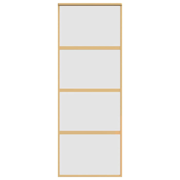 Porta Scorrevole Dorata 76x205 Vetro Smerigliato ESG Alluminio 155181