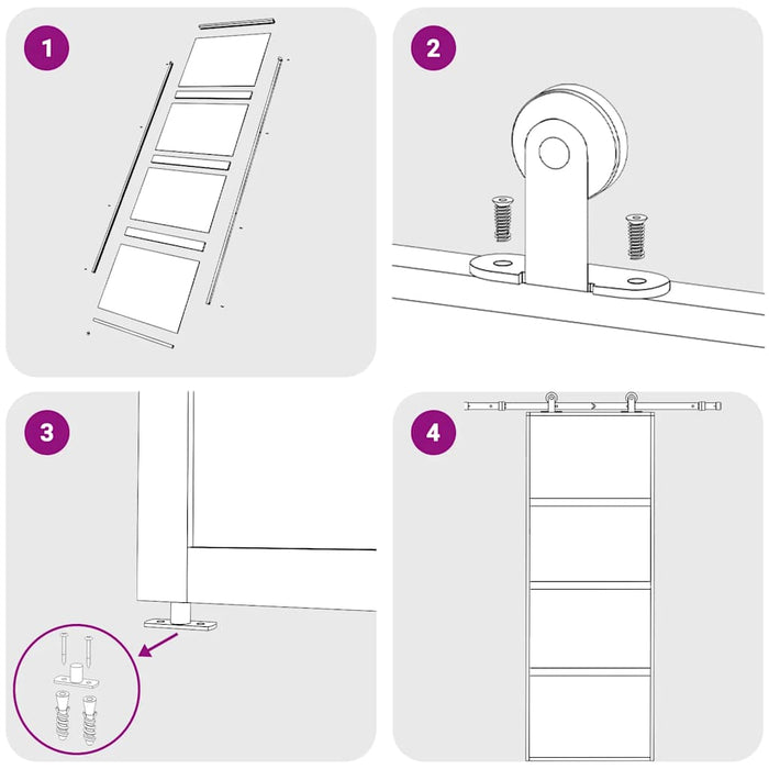 Porta Scorrevole Dorata 76x205 Vetro Smerigliato ESG Alluminio 155181