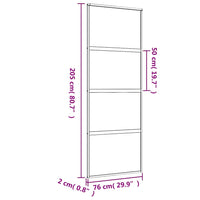 Porta Scorrevole Dorata 76x205 Vetro Smerigliato ESG Alluminio 155181