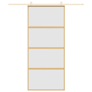 Porta Scorrevole Dorata 90x205 Vetro Smerigliato ESG Alluminio 155182