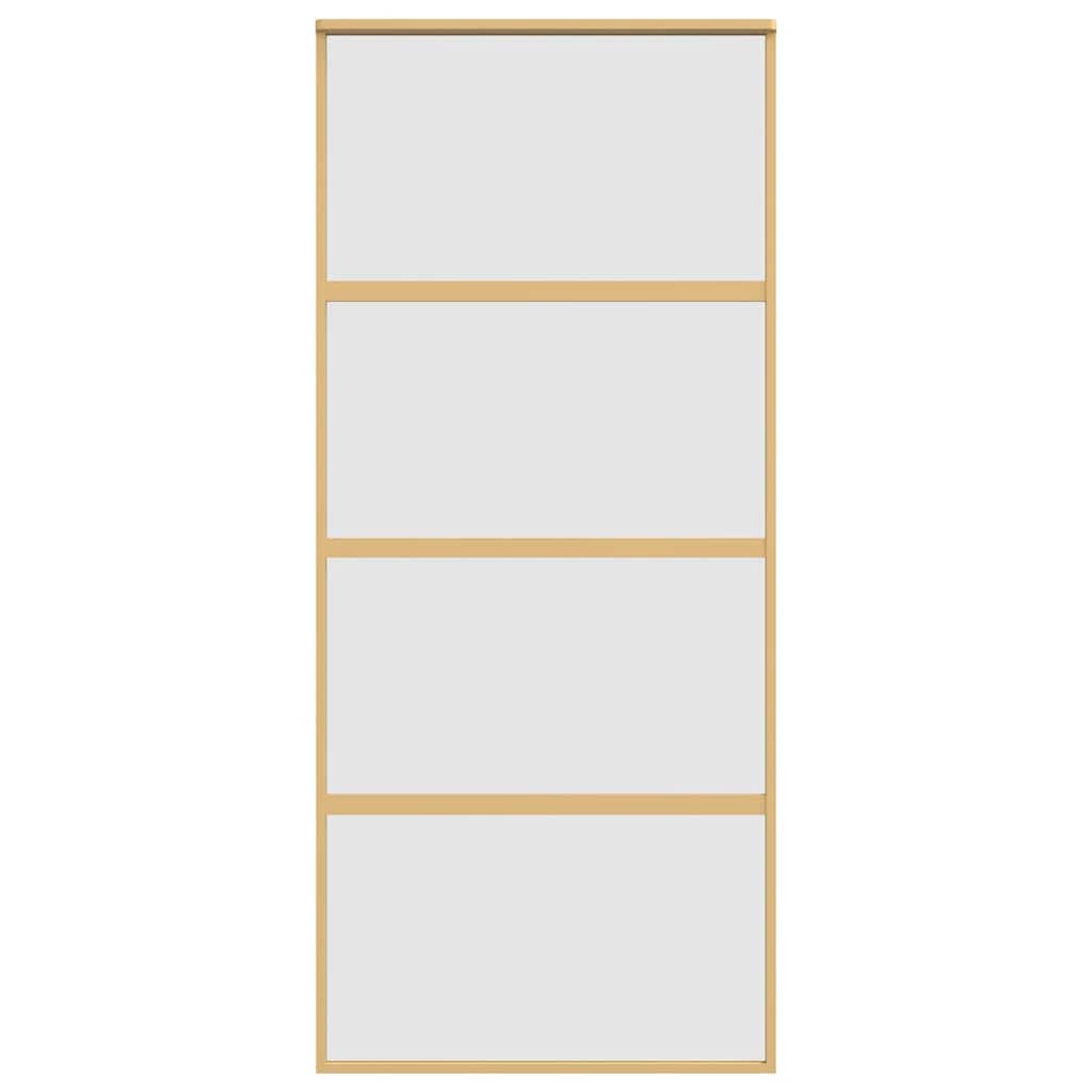 Porta Scorrevole Dorata 90x205 Vetro Smerigliato ESG Alluminio 155182