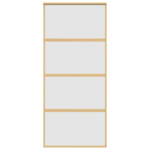 Porta Scorrevole Dorata 90x205 Vetro Smerigliato ESG Alluminio 155182