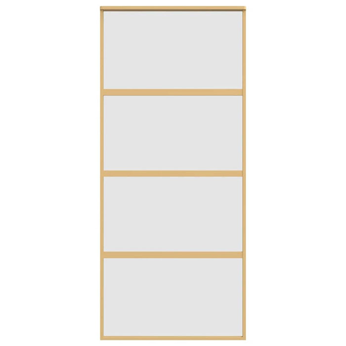 Porta Scorrevole Dorata 90x205 Vetro Smerigliato ESG Alluminio 155182