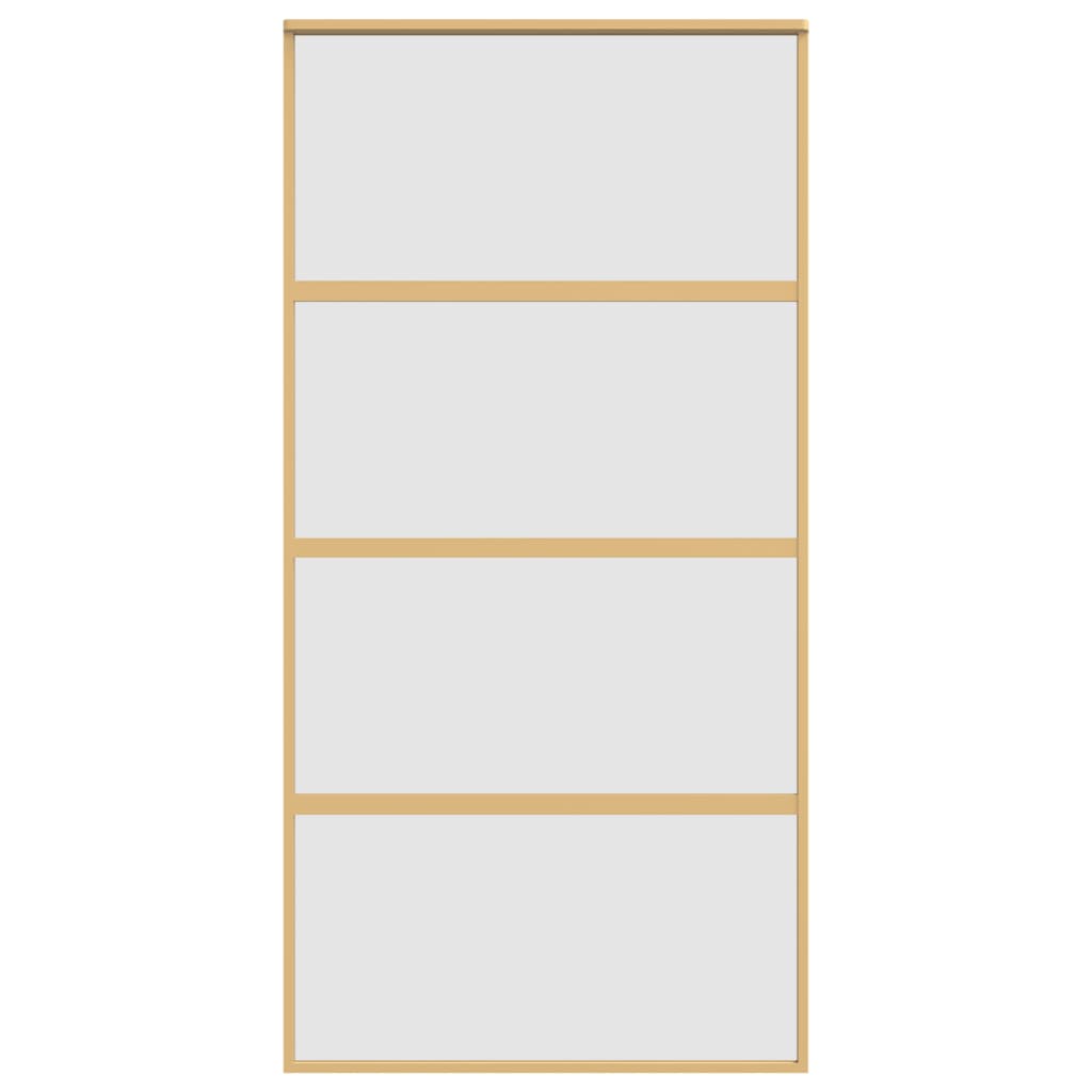 Porta Scorrevole Oro 102,5x205 Vetro Smerigliato ESG Alluminio 155183