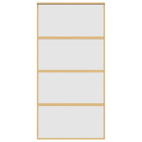 Porta Scorrevole Oro 102,5x205 Vetro Smerigliato ESG Alluminio 155183