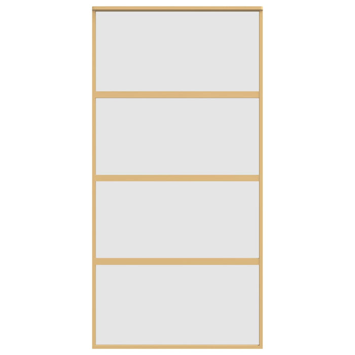 Porta Scorrevole Oro 102,5x205 Vetro Smerigliato ESG Alluminio 155183