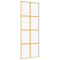 Porta Scorrevole Dorata 76x205 Vetro Trasparente ESG Alluminio