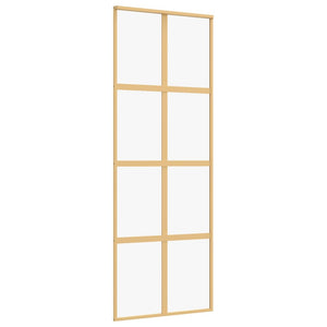 Porta Scorrevole Dorata 76x205 Vetro Trasparente ESG Alluminio