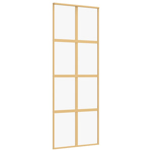 Porta Scorrevole Dorata 76x205 Vetro Trasparente ESG Alluminio 155184