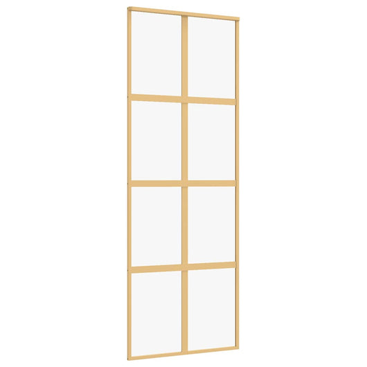 Porta Scorrevole Dorata 76x205 Vetro Trasparente ESG Alluminio 155184