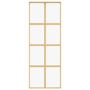 Porta Scorrevole Dorata 76x205 Vetro Trasparente ESG Alluminio 155184