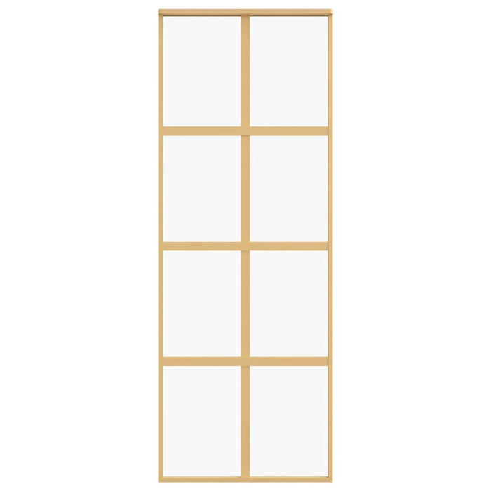 Porta Scorrevole Dorata 76x205 Vetro Trasparente ESG Alluminio 155184