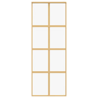 Porta Scorrevole Dorata 76x205 Vetro Trasparente ESG Alluminio