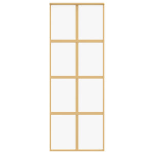 Porta Scorrevole Dorata 76x205 Vetro Trasparente ESG Alluminio