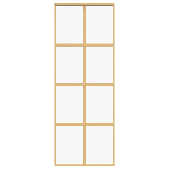 Porta Scorrevole Dorata 76x205 Vetro Trasparente ESG Alluminio