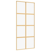 Porta Scorrevole Dorata 90x205 Vetro Trasparente ESG Alluminiocod mxl 131672