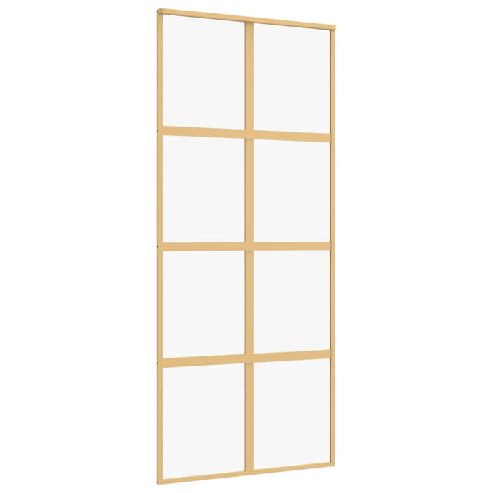 Porta Scorrevole Dorata 90x205 Vetro Trasparente ESG Alluminiocod mxl 131672