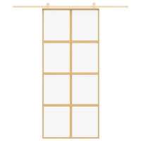 Porta Scorrevole Dorata 90x205 Vetro Trasparente ESG Alluminiocod mxl 131672