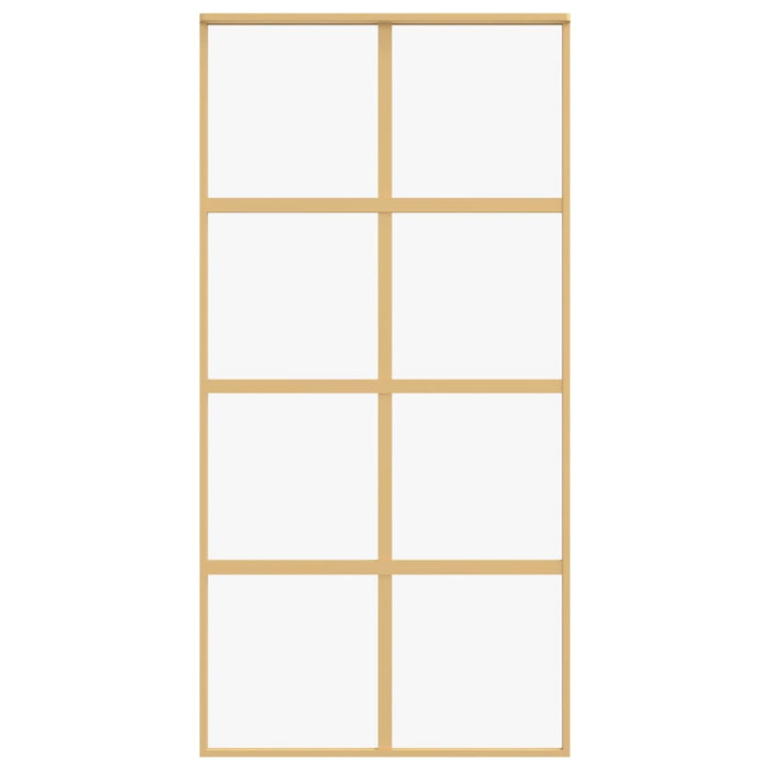 Porta Scorrevole Oro 102,5x205 Vetro Trasparente ESG Alluminio