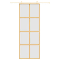 Porta Scorrevole Dorata 76x205 Vetro Smerigliato ESG Alluminiocod mxl 131671