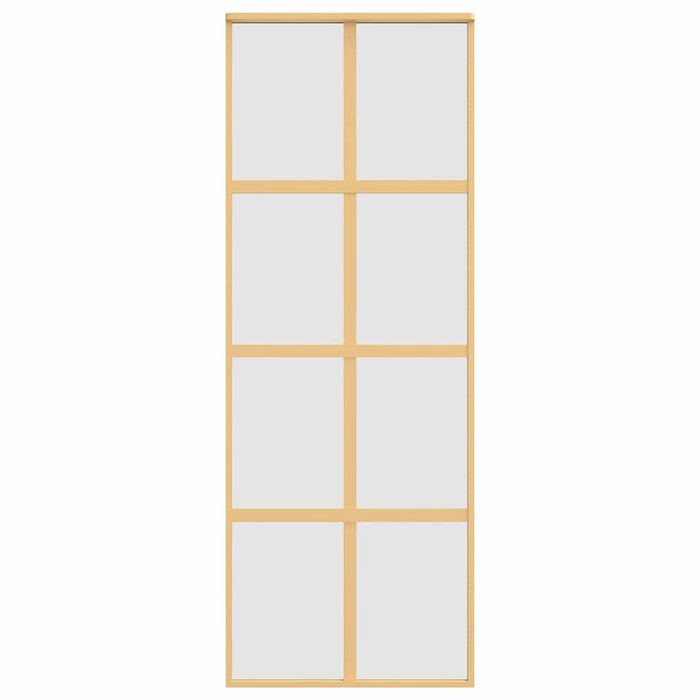 Porta Scorrevole Dorata 76x205 Vetro Smerigliato ESG Alluminio 155187