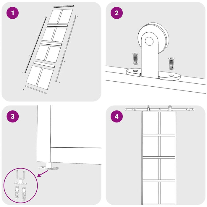 Porta Scorrevole Dorata 76x205 Vetro Smerigliato ESG Alluminio 155187