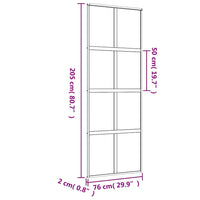 Porta Scorrevole Dorata 76x205 Vetro Smerigliato ESG Alluminio 155187