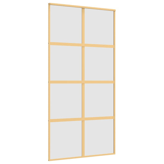 Porta Scorrevole Oro 102,5x205 Vetro Smerigliato ESG Alluminio 155189
