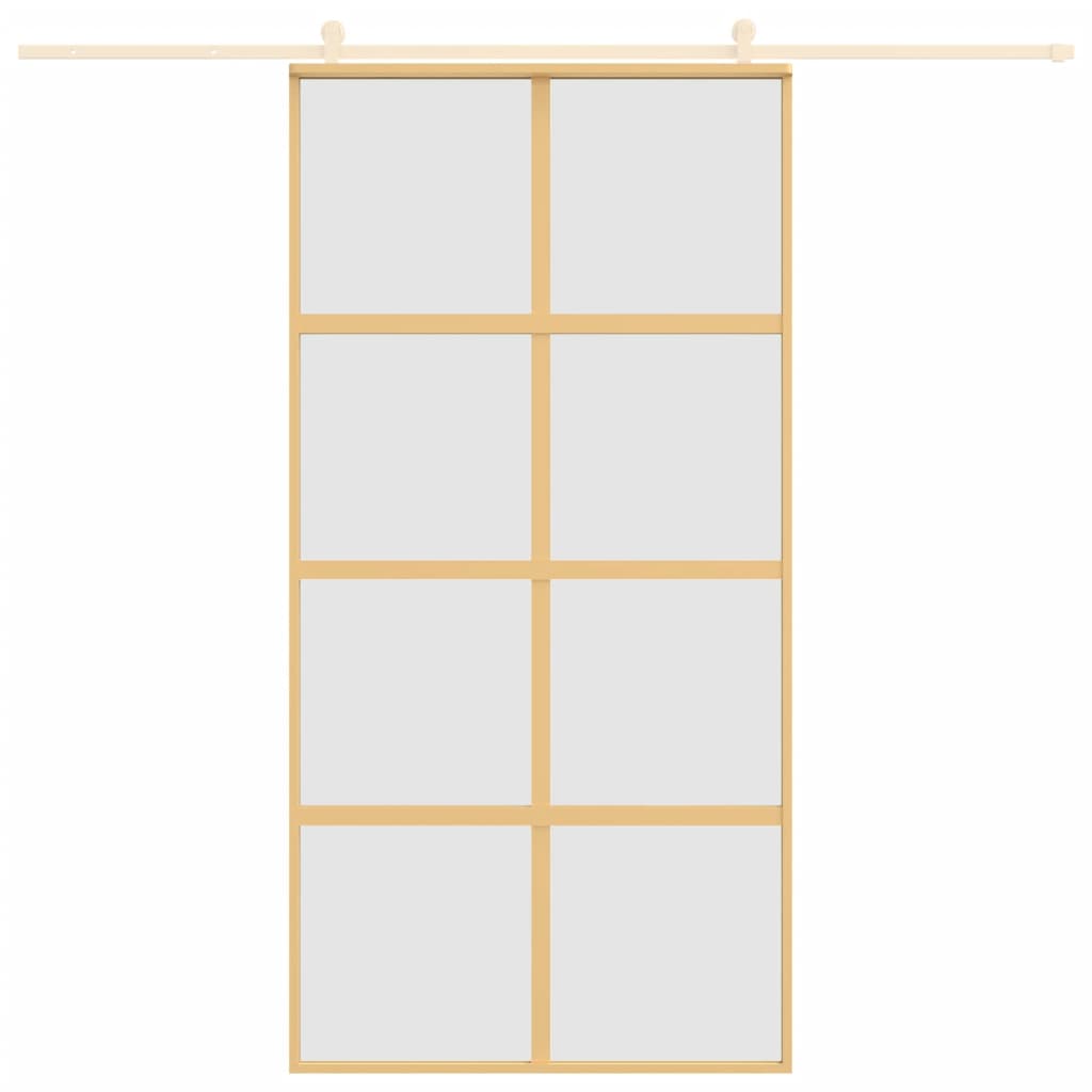 Porta Scorrevole Oro 102,5x205 Vetro Smerigliato ESG Alluminiocod mxl 107693