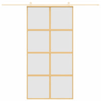 Porta Scorrevole Oro 102,5x205 Vetro Smerigliato ESG Alluminiocod mxl 107693