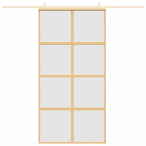 Porta Scorrevole Oro 102,5x205 Vetro Smerigliato ESG Alluminiocod mxl 107693