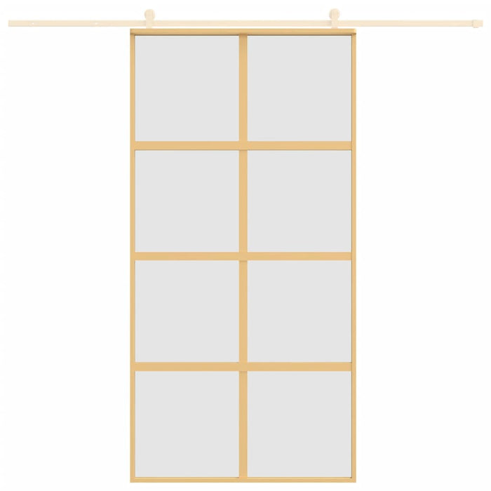 Porta Scorrevole Oro 102,5x205 Vetro Smerigliato ESG Alluminiocod mxl 107693