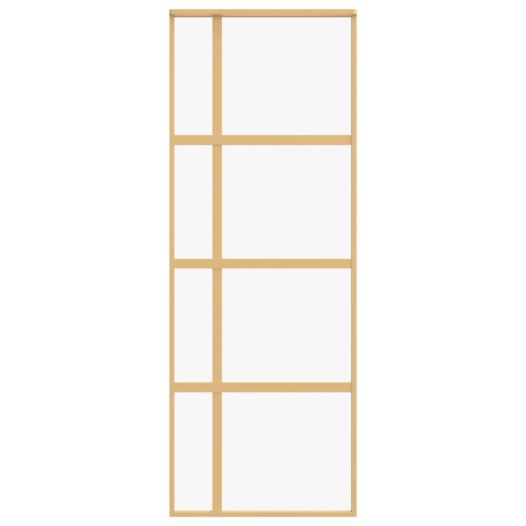 Porta Scorrevole Dorata 76x205 Vetro Trasparente ESG Alluminio
