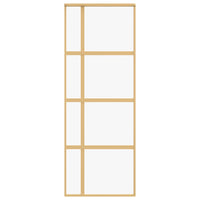 Porta Scorrevole Dorata 76x205 Vetro Trasparente ESG Alluminio