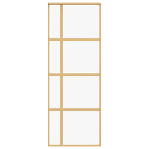 Porta Scorrevole Dorata 76x205 Vetro Trasparente ESG Alluminio