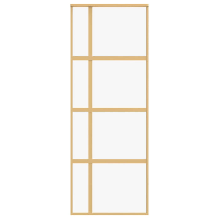 Porta Scorrevole Dorata 76x205 Vetro Trasparente ESG Alluminio 155190