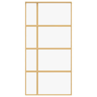 Porta Scorrevole Oro 102,5x205 Vetro Trasparente ESG Alluminio