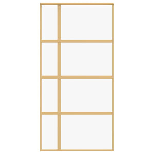 Porta Scorrevole Oro 102,5x205 Vetro Trasparente ESG Alluminio