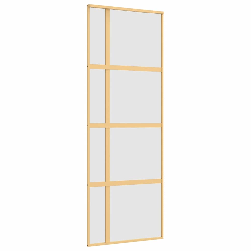 Porta Scorrevole Dorata 76x205 Vetro Smerigliato ESG Alluminio 155193