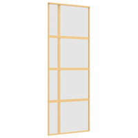 Porta Scorrevole Dorata 76x205 Vetro Smerigliato ESG Alluminio 155193